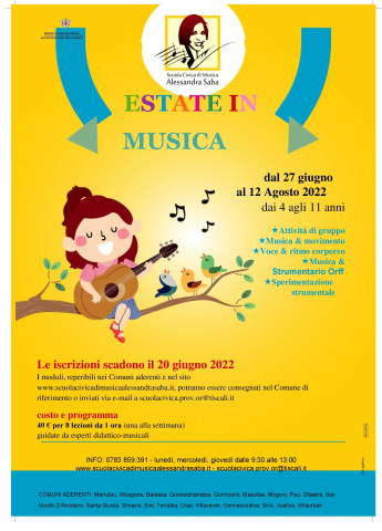 SCUOLA CIVICA DI MUSICA PROGETTO ESTIVO "E...STATE IN MUSICA"