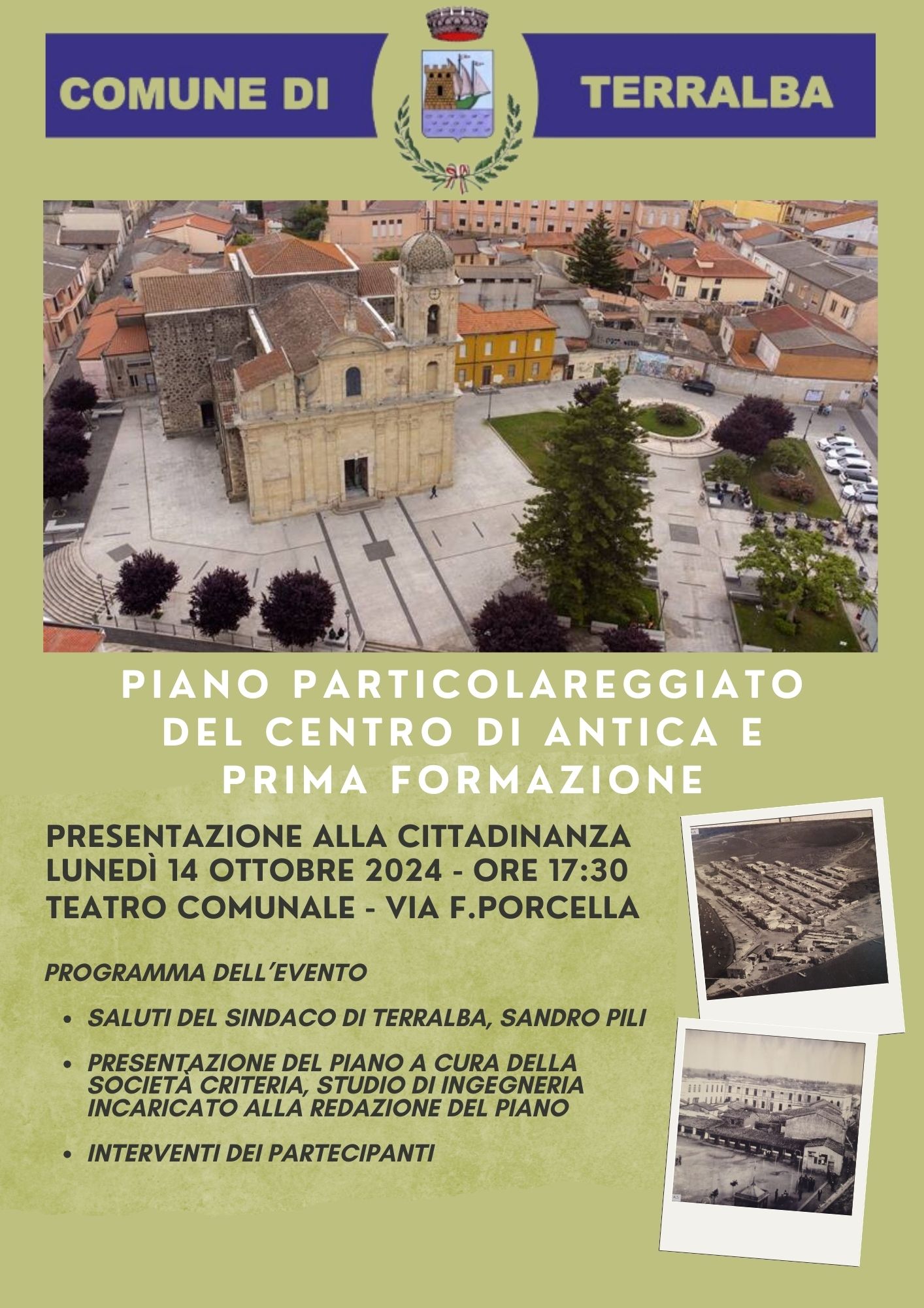 Presentazione alla cittadinanza del Piano Particolareggiato del Centro di Antica e Prima Formazione