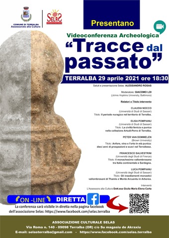 Terralba, videoconferenza archeologica dal titolo “Tracce dal passato”