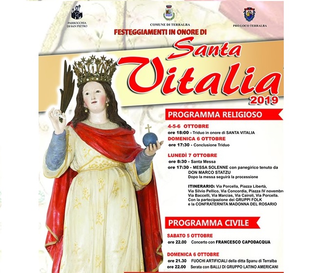 FESTEGGIAMENTI DI SANTA VITALIA 5 e 6 OTTOBRE 2019: assegnazione posteggi