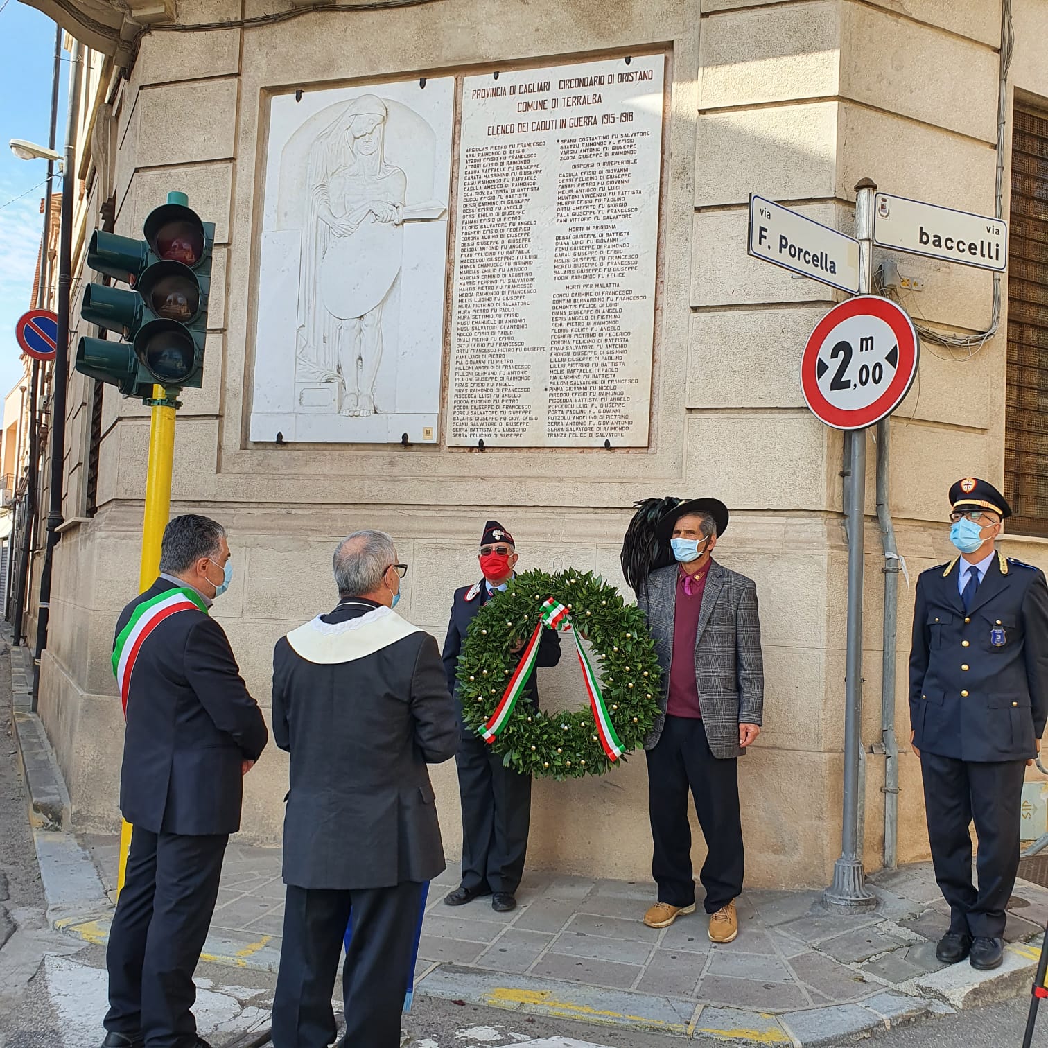 Comune di Terralba, celebrazioni del 4 Novembre.